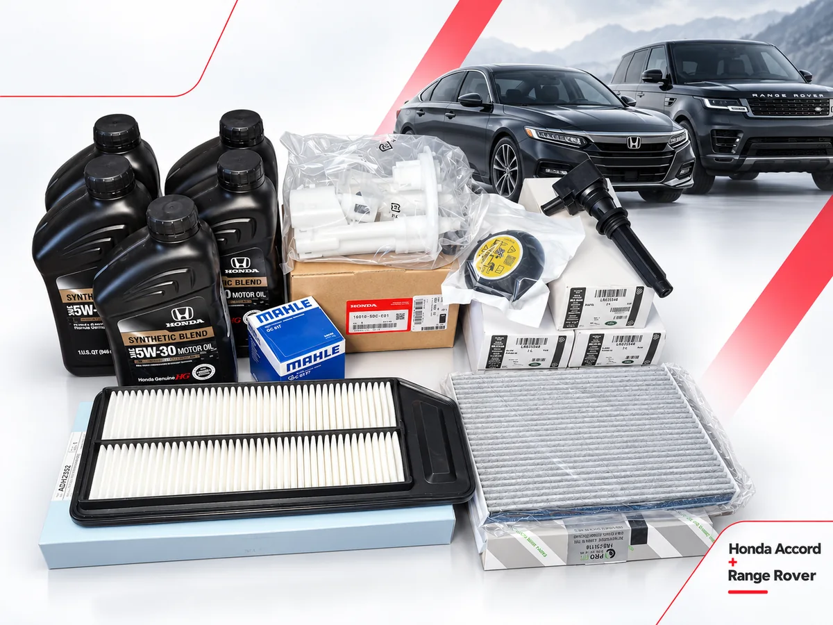 Комплексный заказ запчастей для Honda Accord и Range Rover